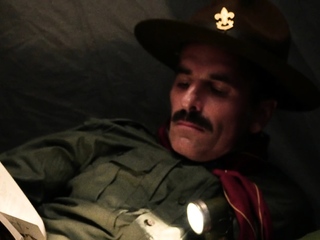 Austin Young fucked outside in tent by older daddy