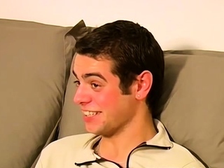 Young amateur James shows off hairy cock while masturbating