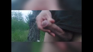 Young twink goes to the woods to wank his dick boy out in the nature cruising nude beach stud